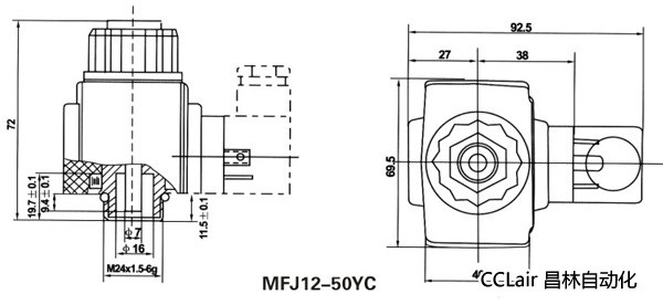 油研型液壓閥用電磁鐵線圈，MFJ12-YC交流濕式閥用電磁鐵,MFZ12-YC直流濕式閥用電磁鐵,比例電磁鐵