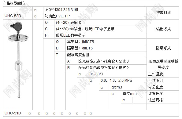 UHC-52D系列磁性浮球液位計