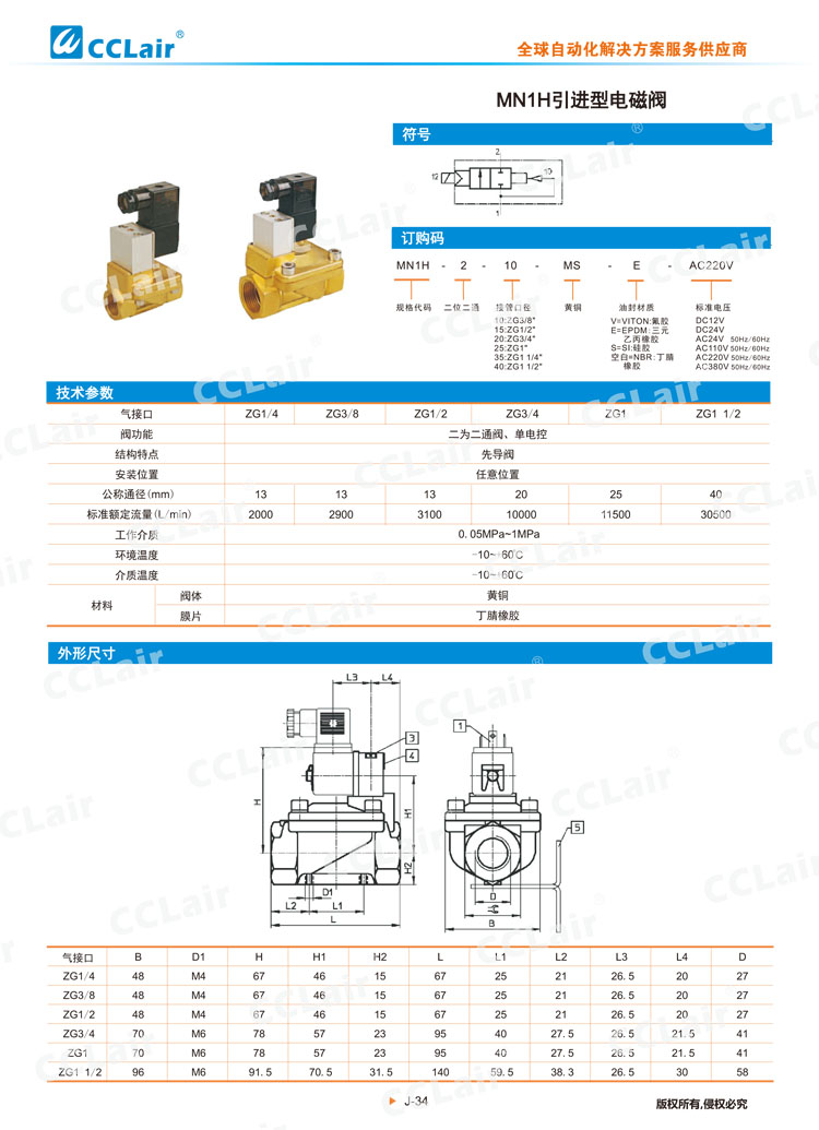 MN1H引進(jìn)型電磁閥