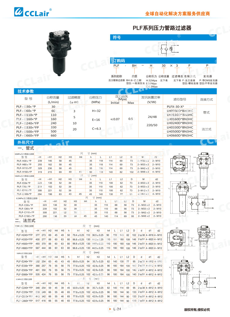 PLF系列壓力管路過(guò)濾器