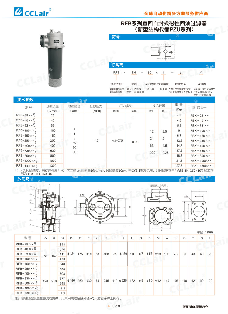 RFB系列直回自封式磁性回油過(guò)濾器(新型結(jié)構(gòu)代替PZU系列)