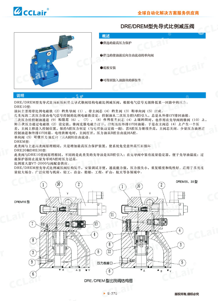 DRE、DREM型先導(dǎo)式比例減壓閥-1